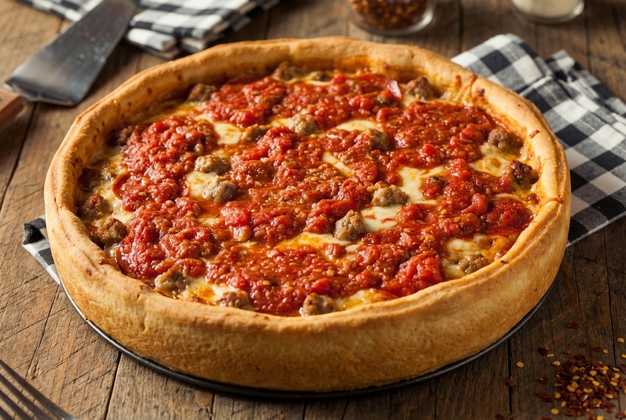 Chicago Deep-Dish Pizza