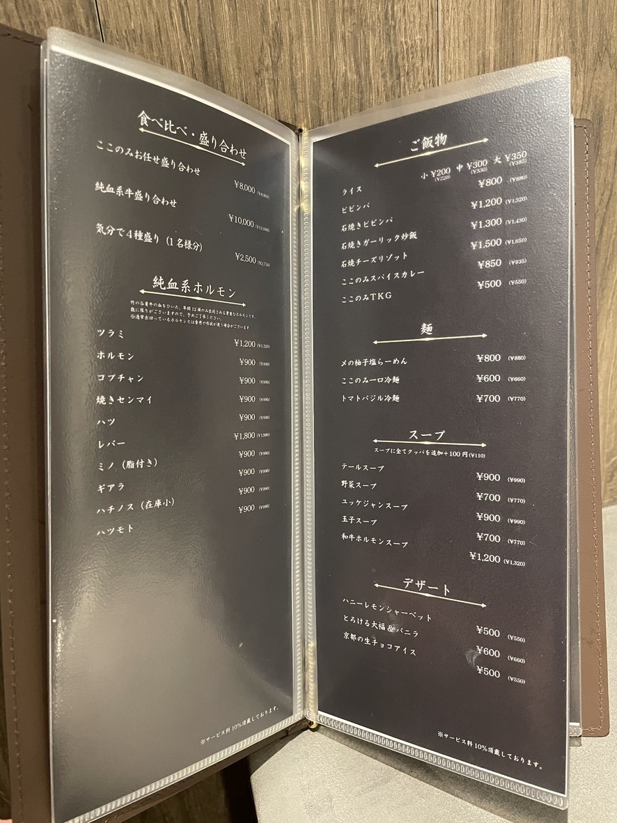 YAKINIKU Kokonomi menu 1