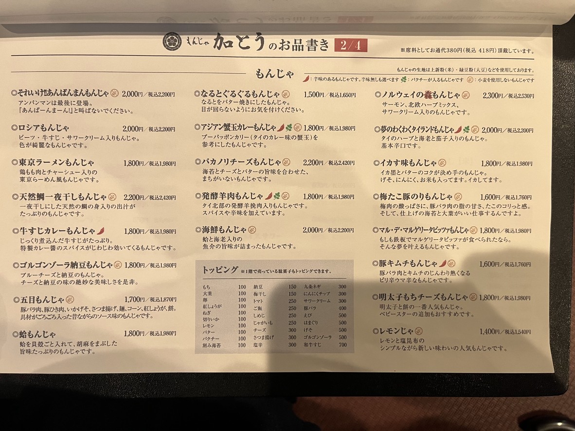 مونجا كاتوه menu 2