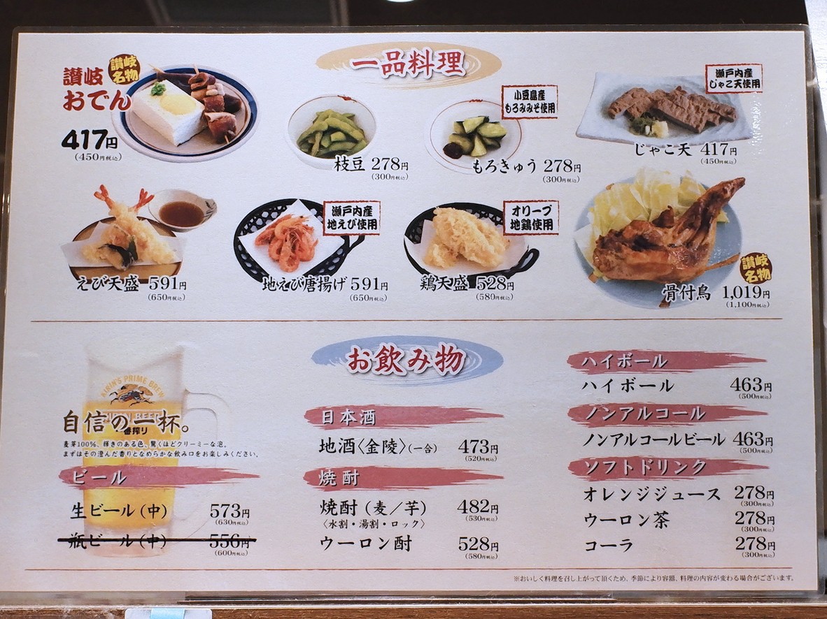 Sanuki Mengyo - Estación de Tokio menu 3