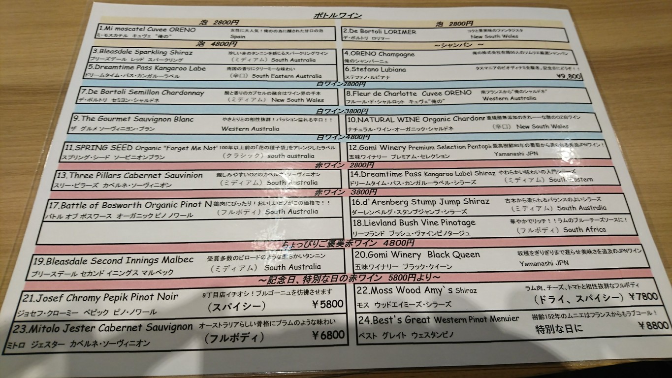 Oreno Yakiniku ginza9 menu 8