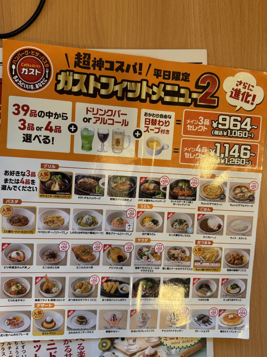 Gusto Den-en-chofu menu 1