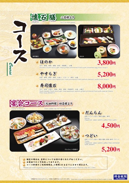 Sushizanmai Okuno In menu 4
