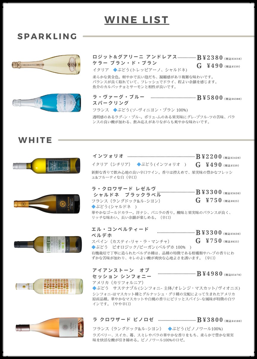 Seafood Bar Ermitage Yoyogi menu 8