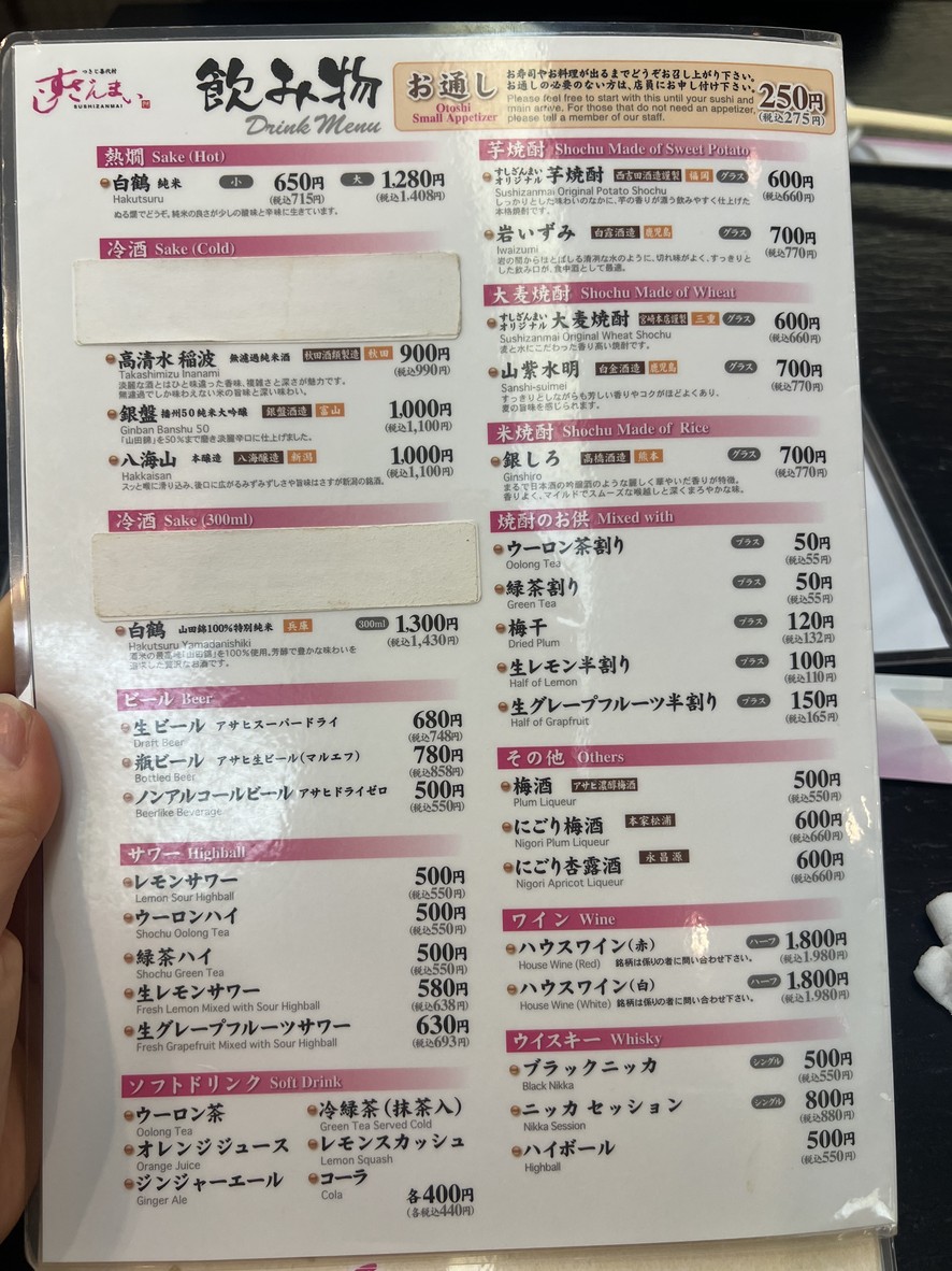 Sushizanmai Ueno branch menu 5