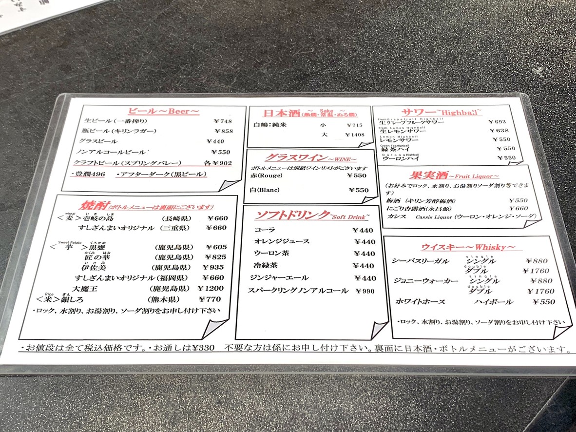 Sushizammai Honjin menu 2