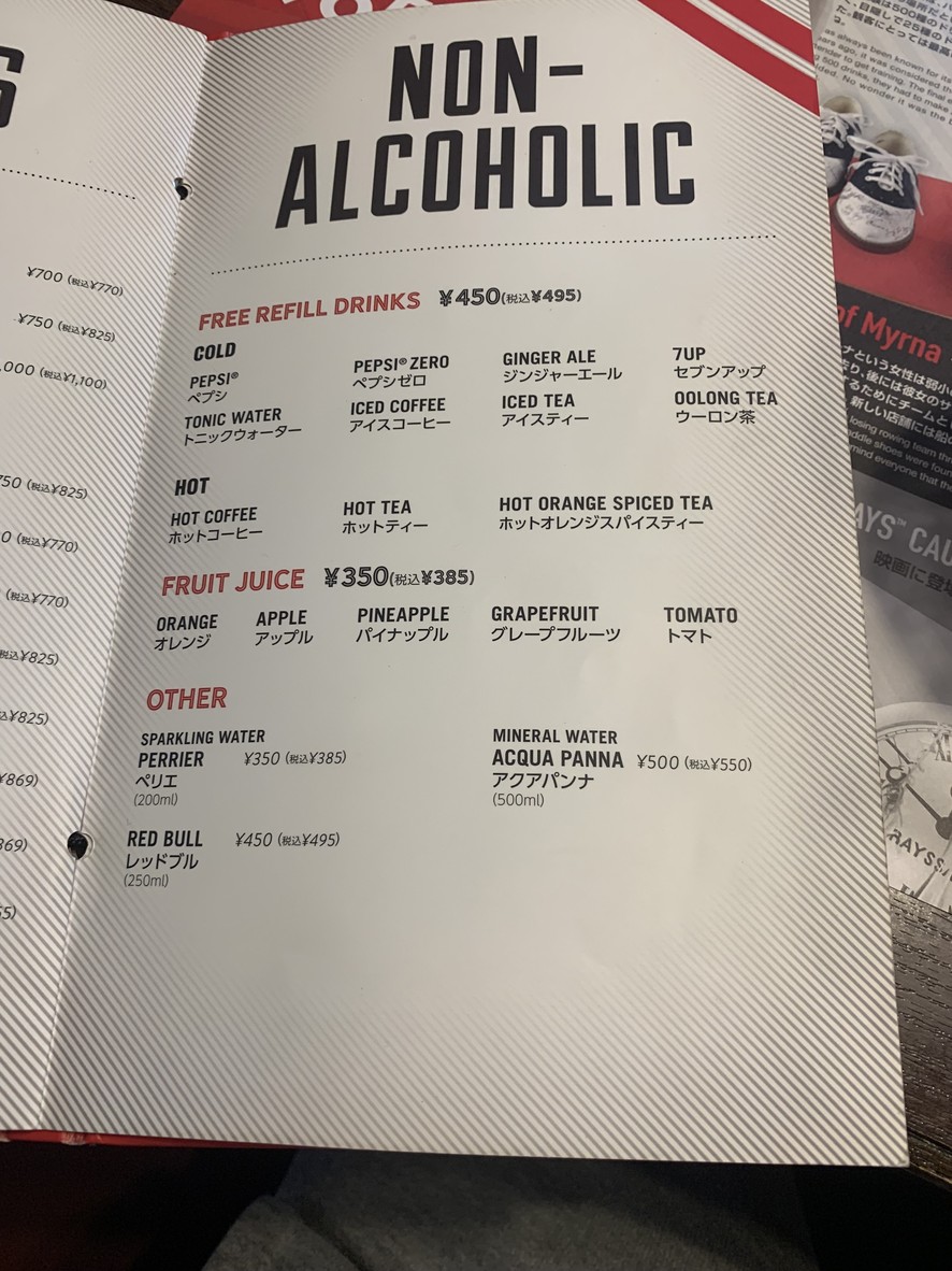 TGI FRIDAYS Ueno Chuo dori menu 4
