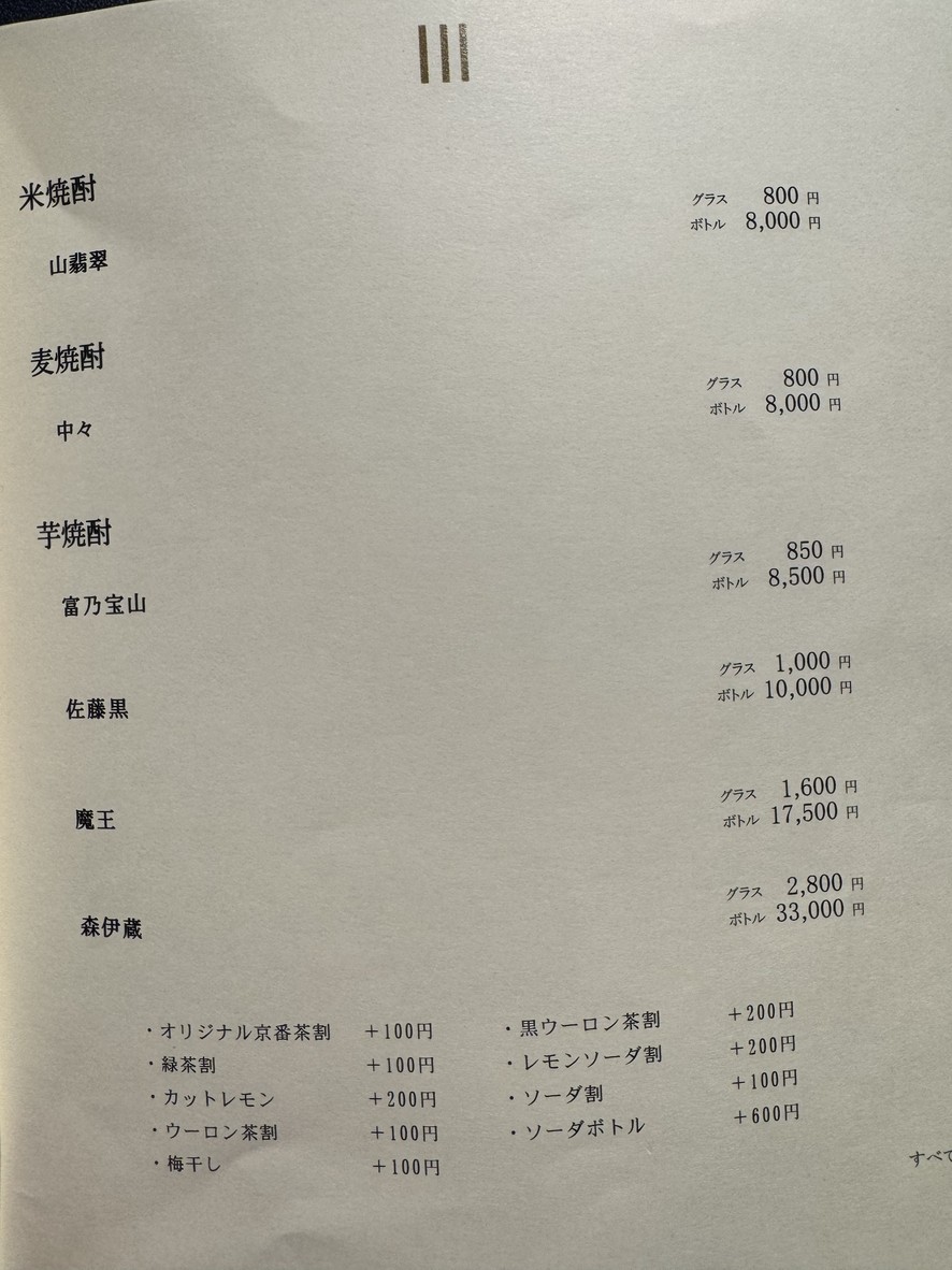 Hyoki Shabu-shabu Kyobashi menu 2