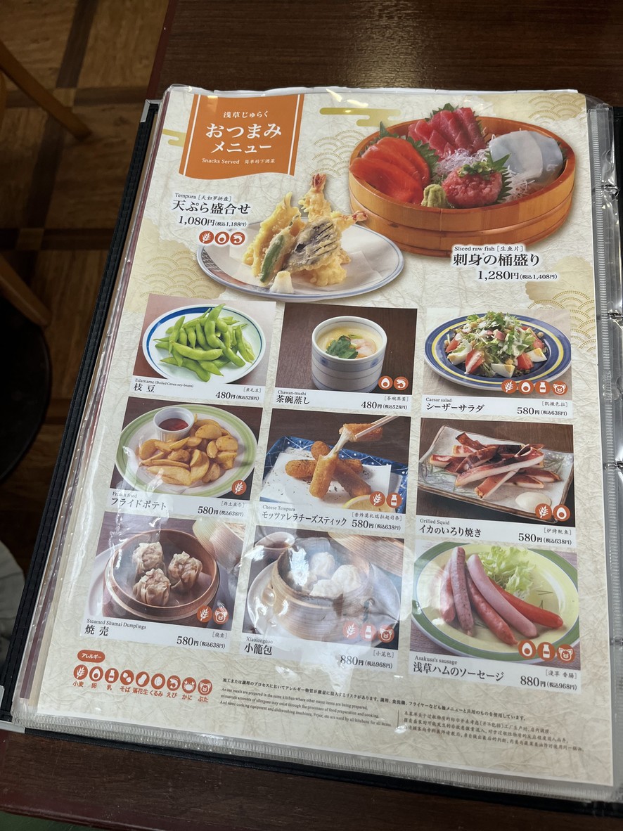 Asakusa Juraku menu 5