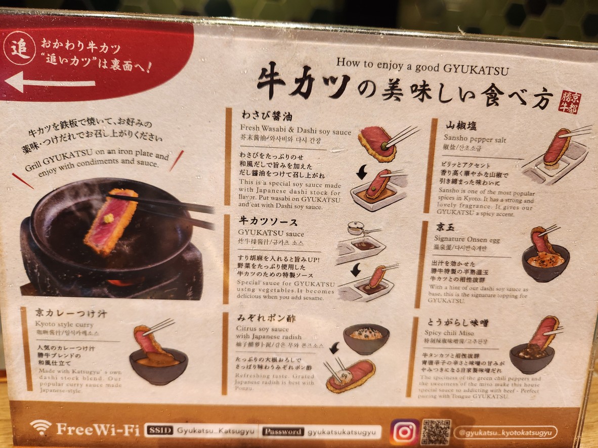 GYUKATSU Kyoto Katsugyu Shibuya Dogenzaka menu 6