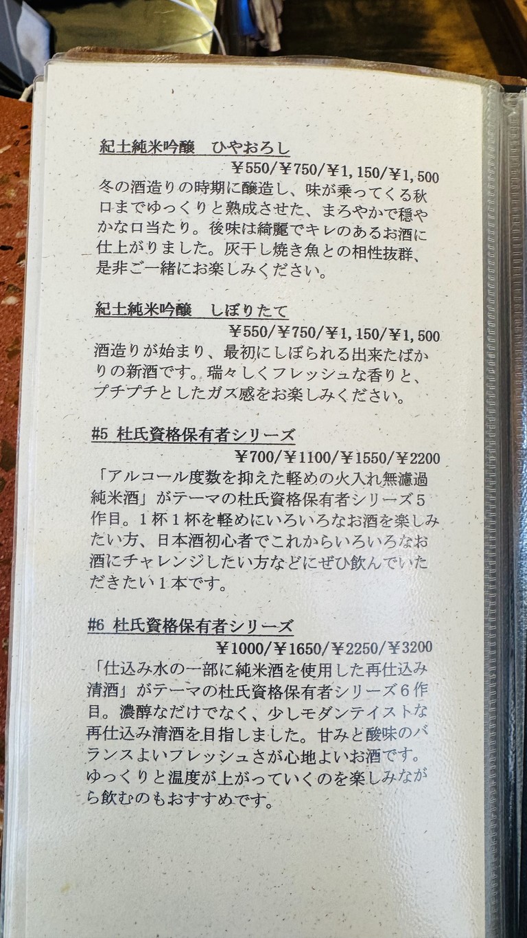 Heiwa Doburoku Kabutocho Brewery menu 4