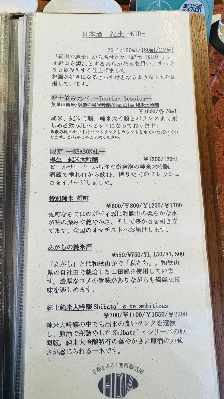 Heiwa Doburoku Kabutocho Brewery menu 5
