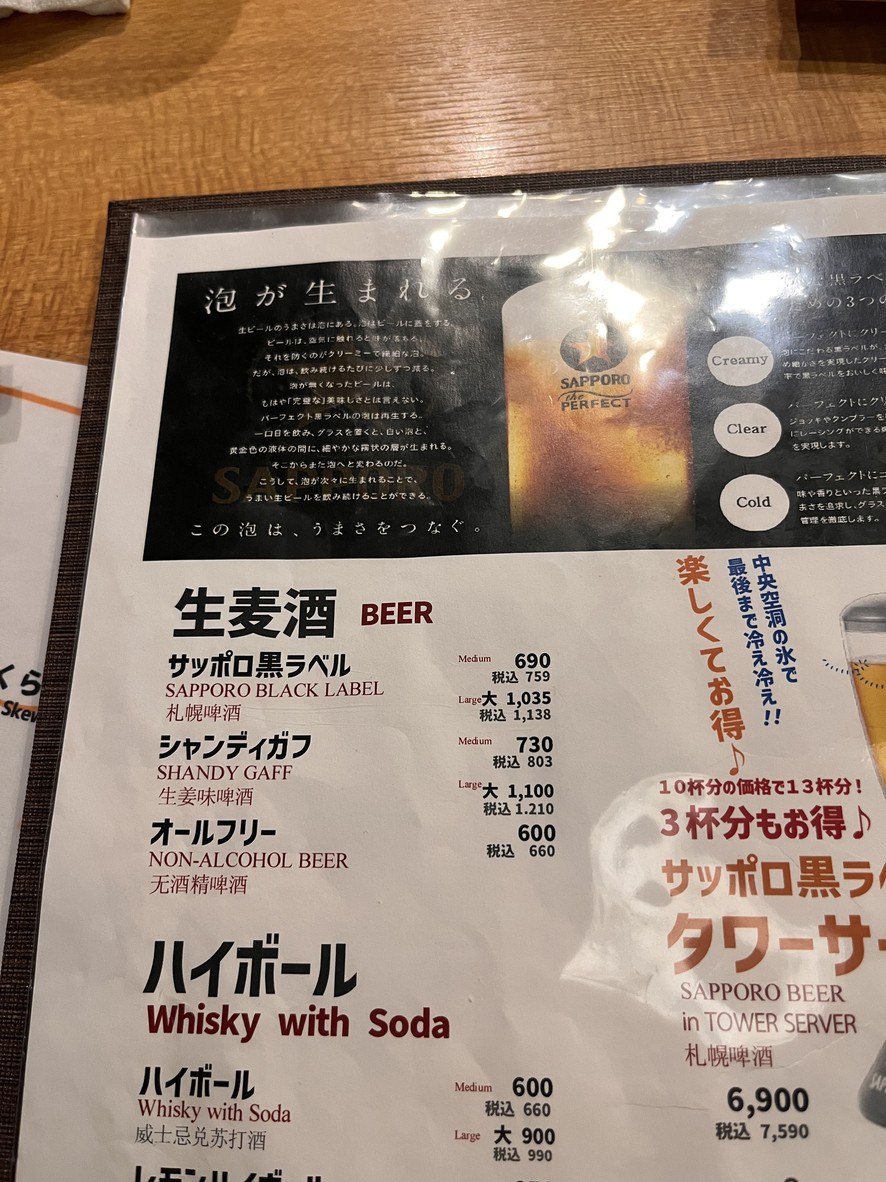 Bistro Fukumimi Ginza COREDO Shop menu 7