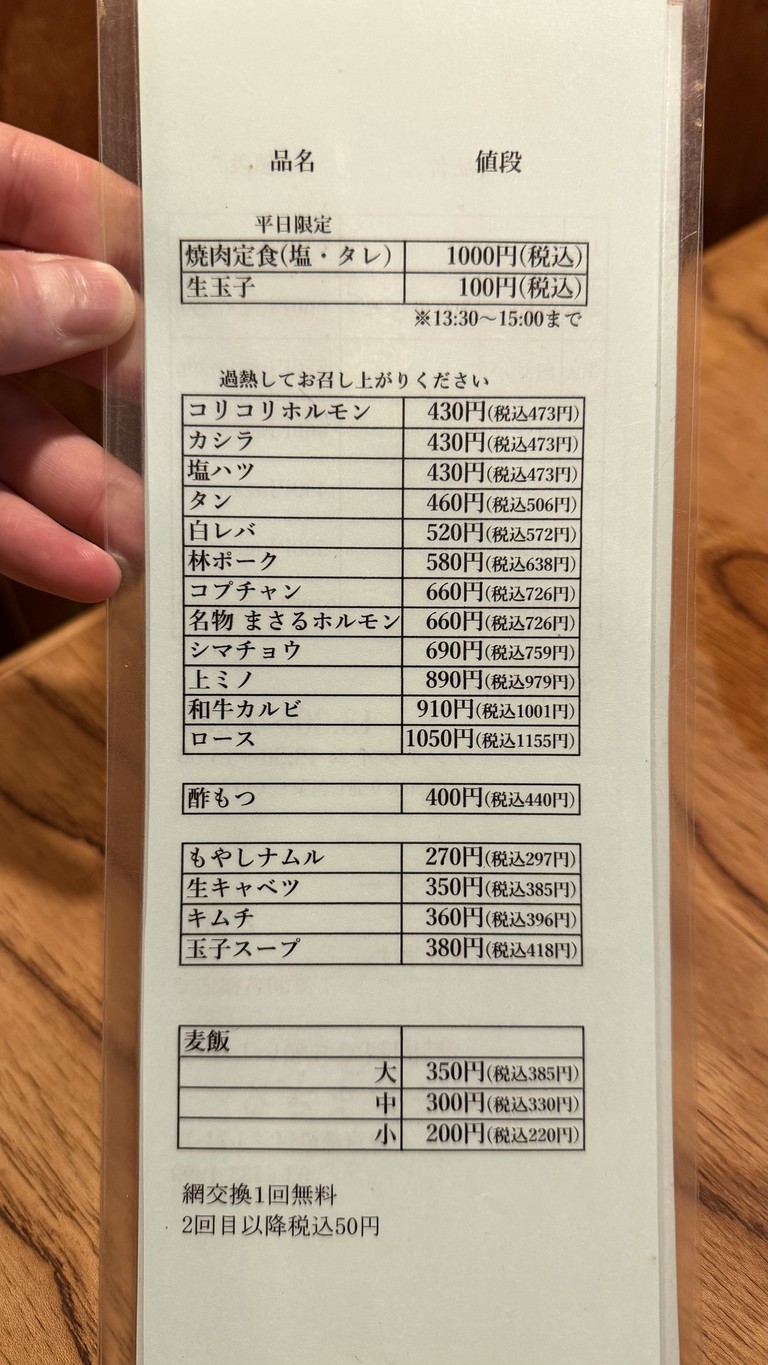 Masaru menu 1