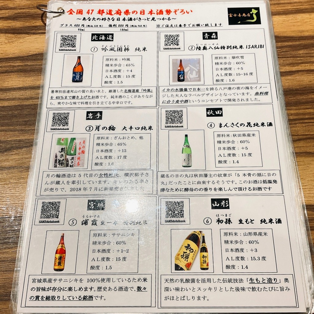 Fujikishoten Shinjuku Sohonten menu 2