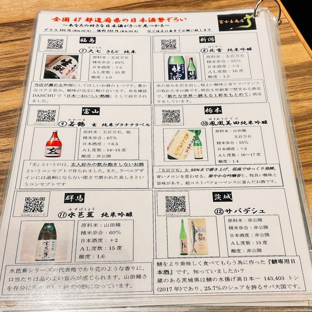 Fujikishoten Shinjuku Sohonten menu 3