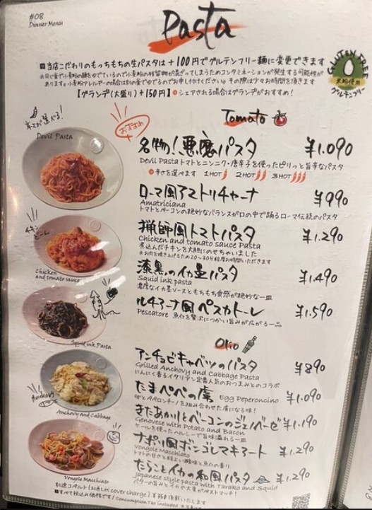 Italian Kitchen VANSAN Shakujii Koen menu 6