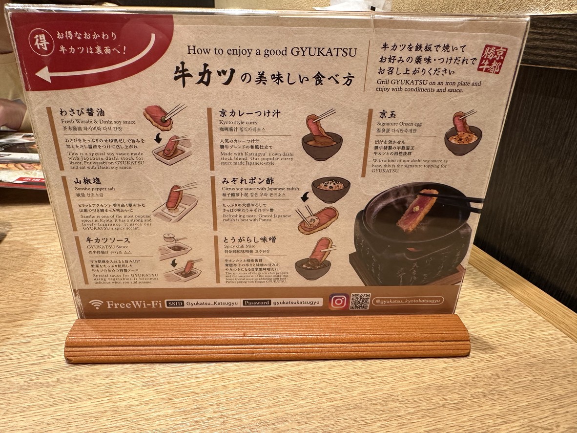 GYUKATSU Kyoto Katsugyu Yotsuya Sanchome menu 1