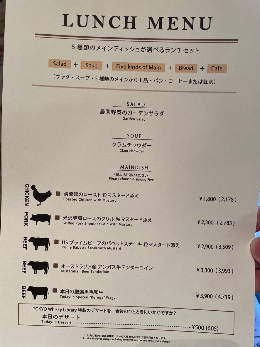 TOKYO Whisky Library menu 1
