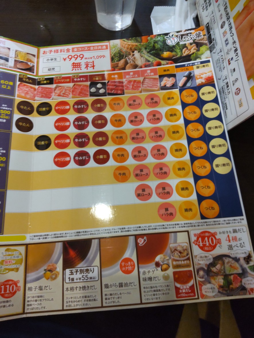 Shabuharu Toyotamakita menu 3
