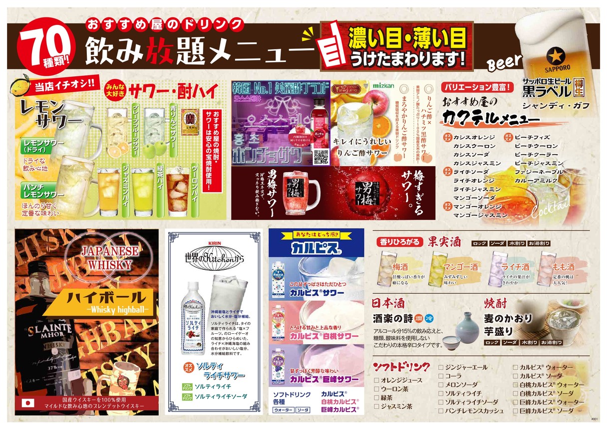 Osusumeya Shinjuku Kabuki menu 1