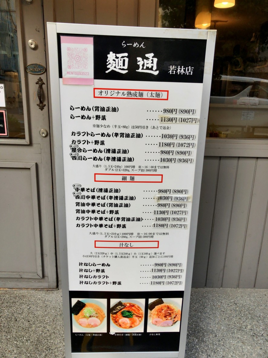 Mentsu Wakabayashi menu 1