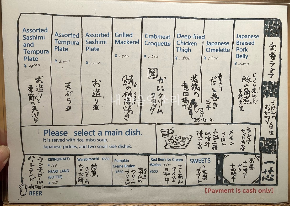 Isshin Daikanyama menu 1