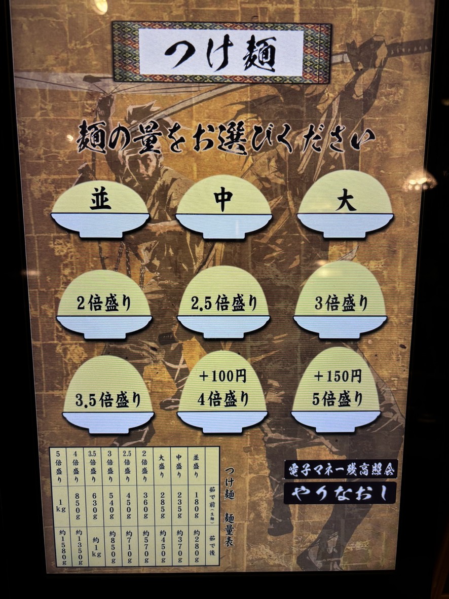 Soushi Menya Musashi menu 3