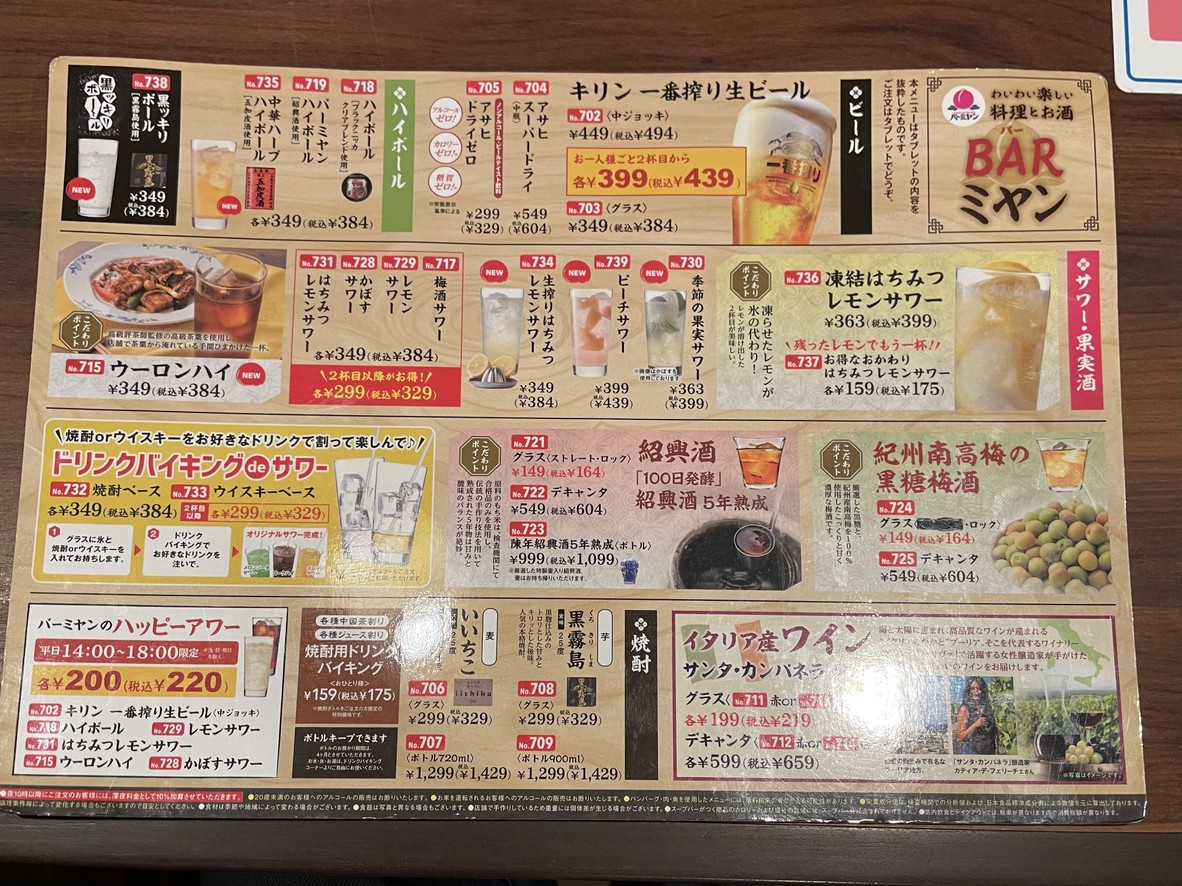 Bamiyan Itabashi Aioiten menu 6