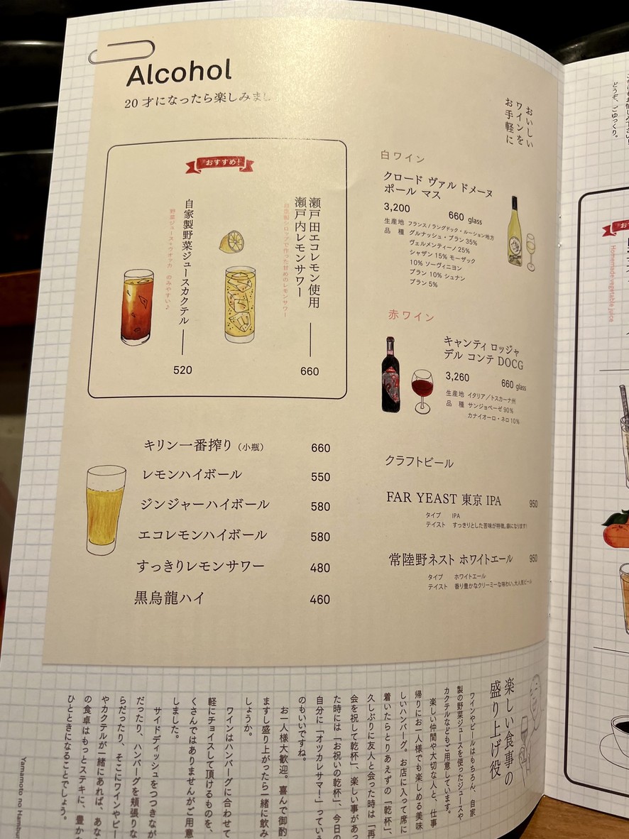 Yamamoto no Hamburg Shibuya Shokudo menu 2