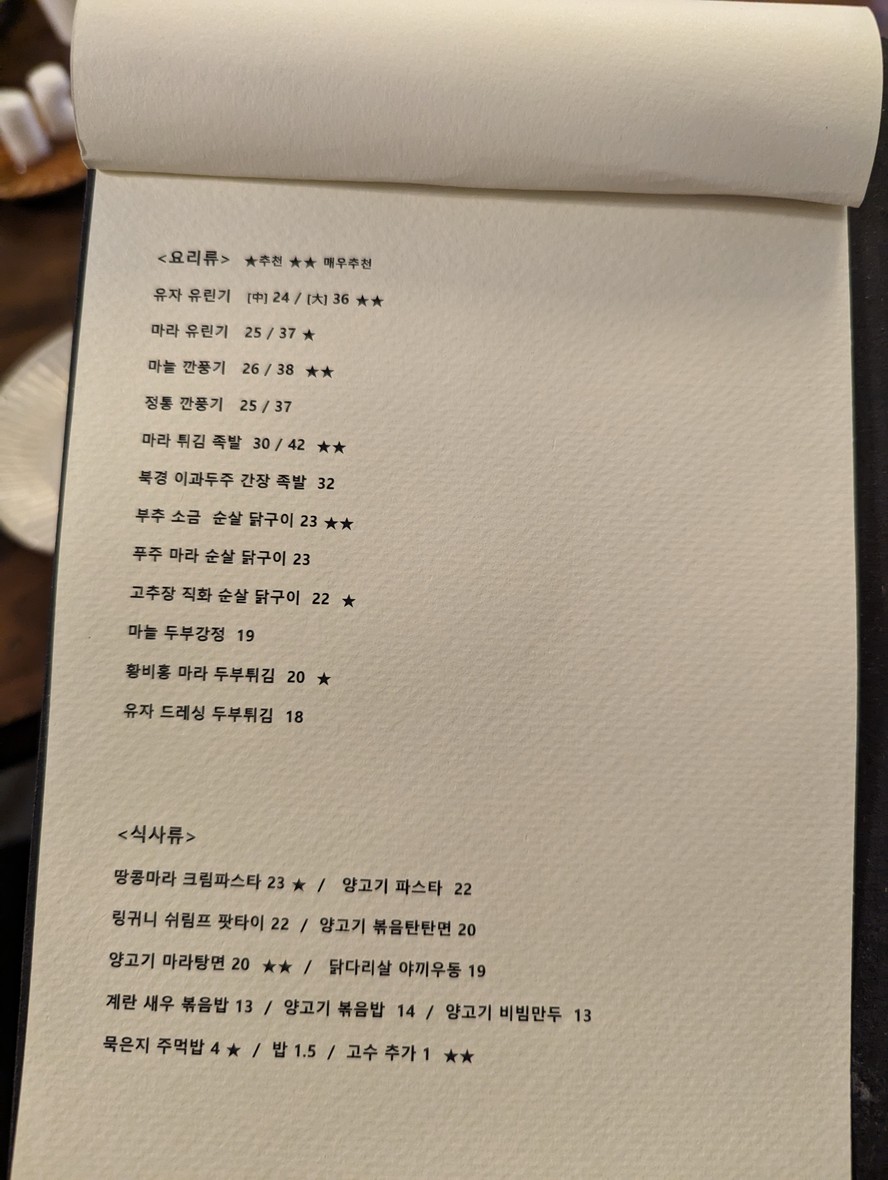 Hangong-Gan menu 2