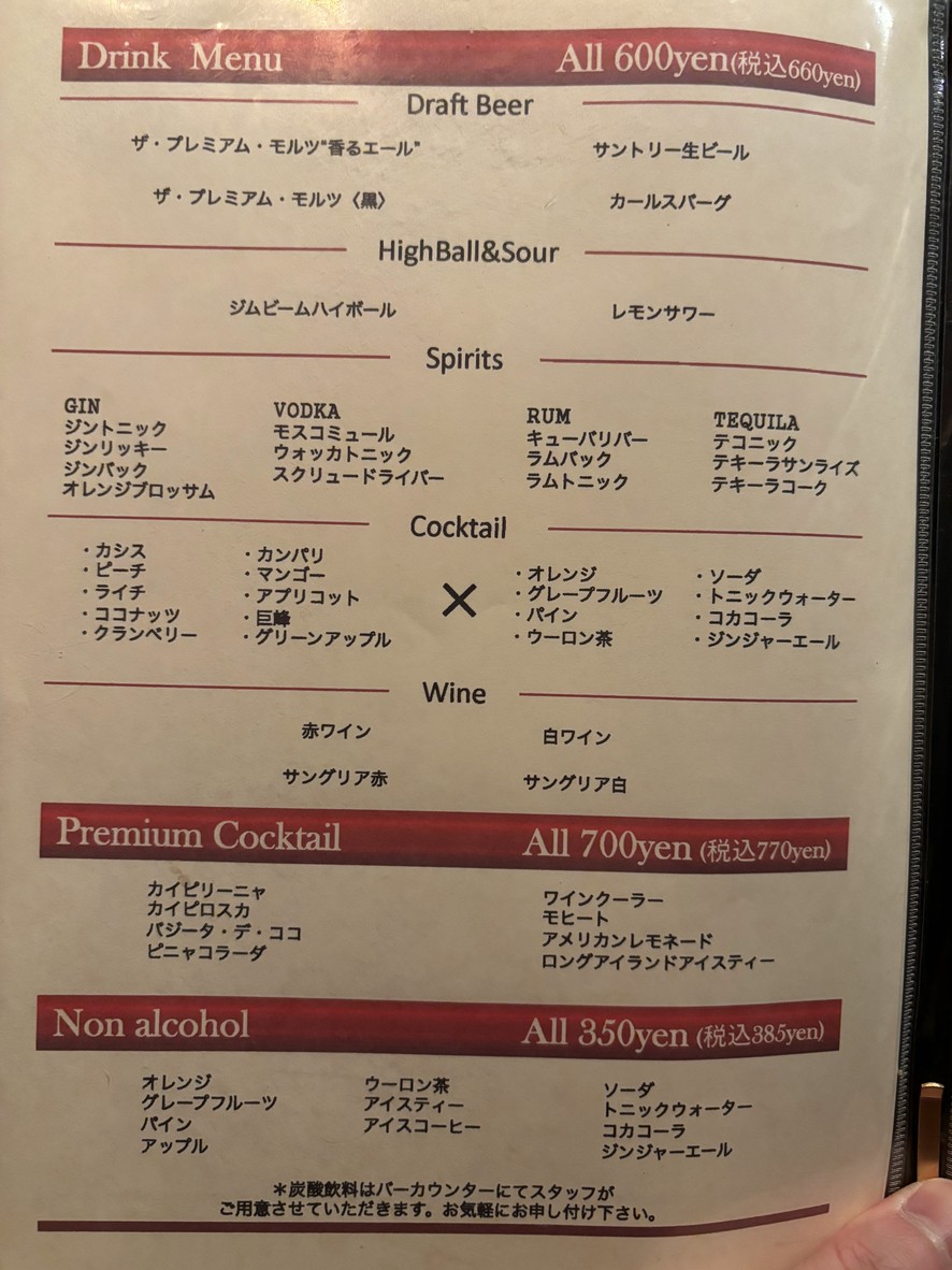 Churrasco & Beer Restaurant ALEGRIA Gotanda menu 3