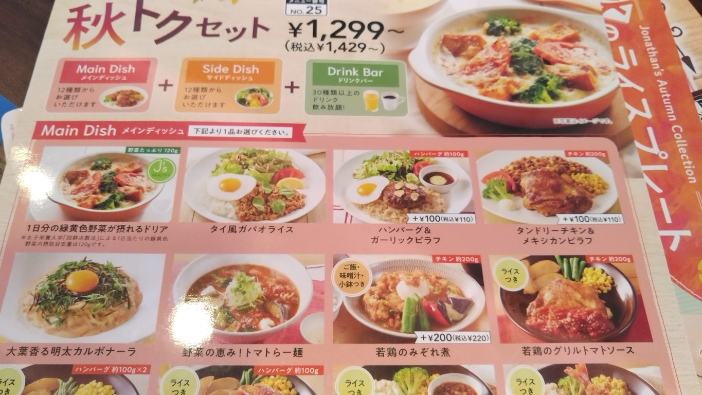 Jonathan's Toyosu Branch menu 3
