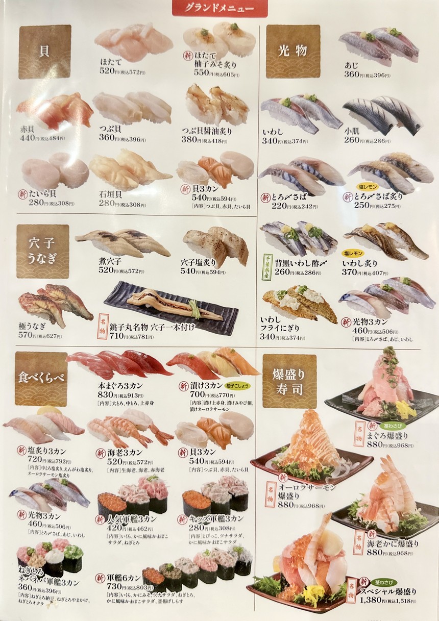 Sushichoshimaru Hikarigaokaten menu 1