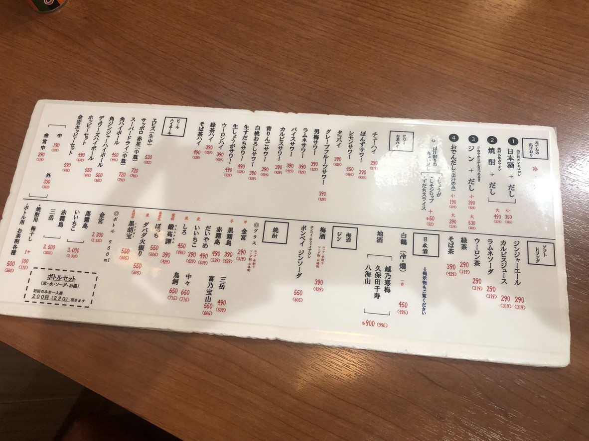 Yakitori, Oden, Tomimaru menu 2