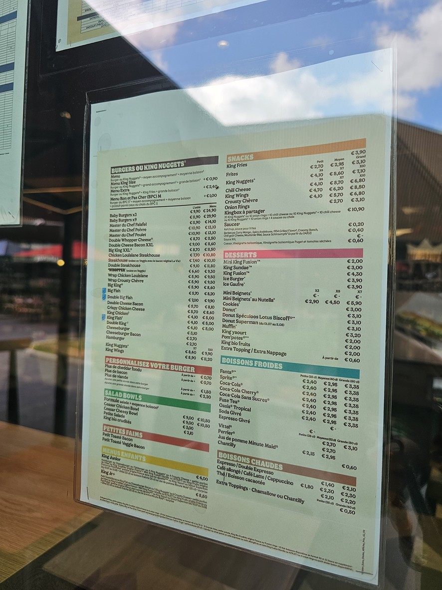 Burger King menu 1