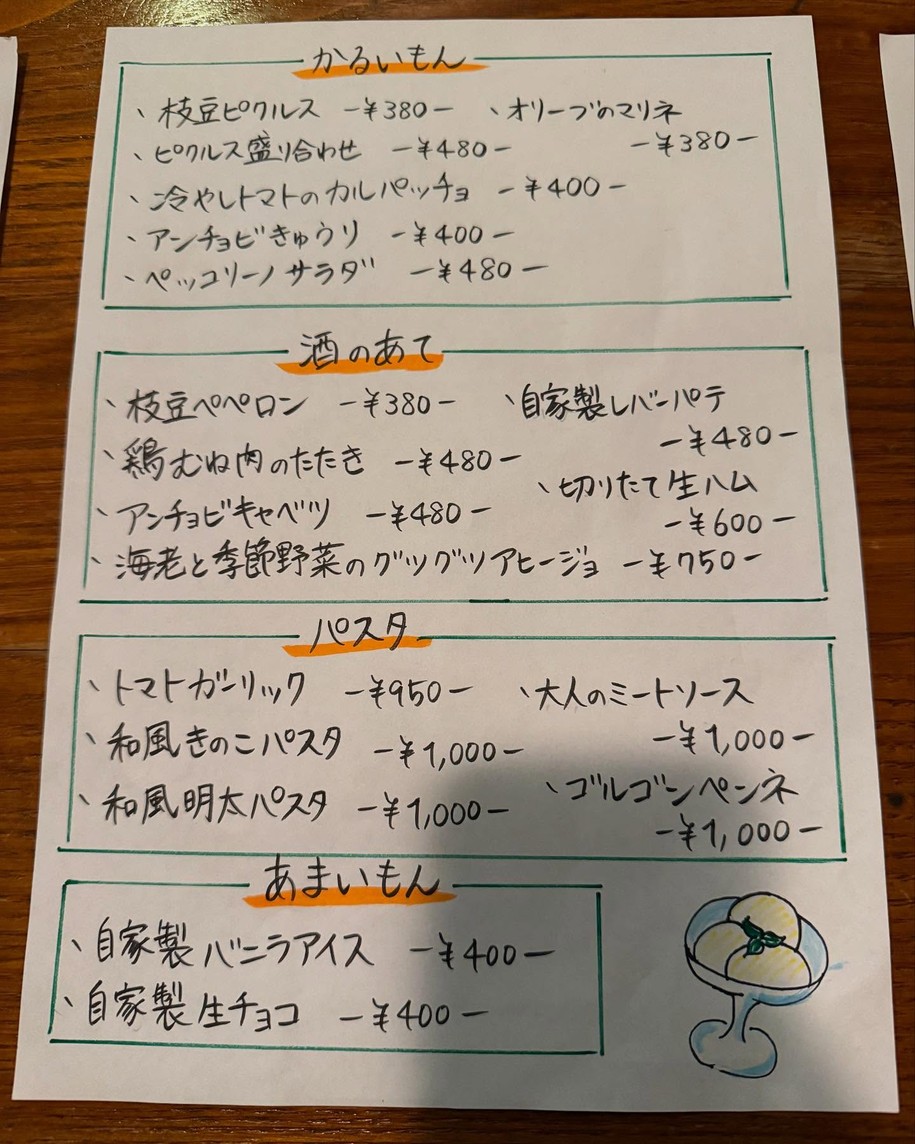 Nishi-Ogi Pecorino menu 2