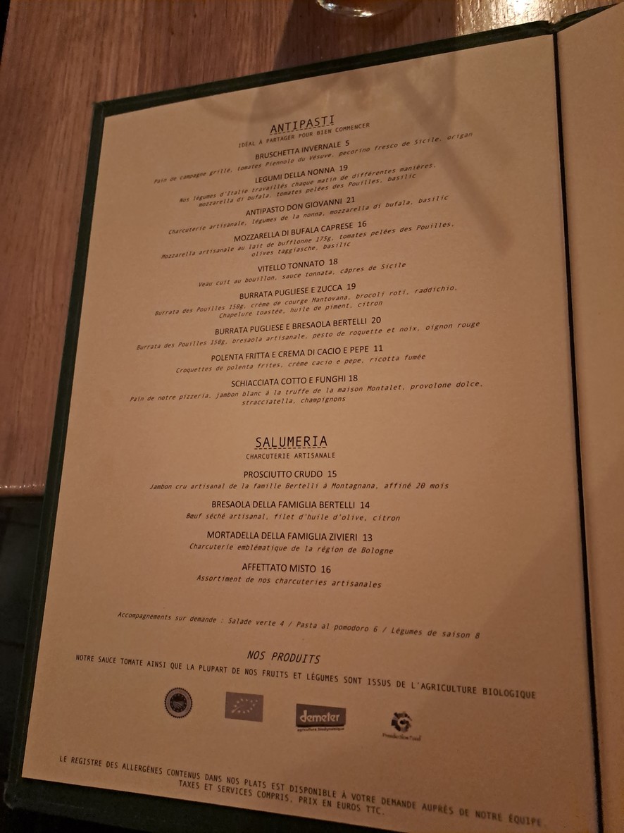 Restaurante Don Giovanni - Sceaux menu 2