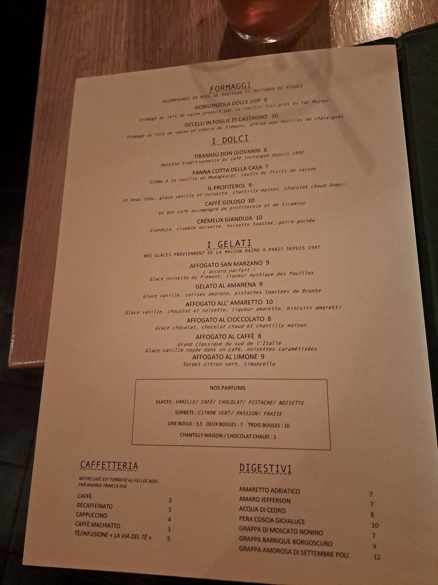Restaurante Don Giovanni - Sceaux menu 4