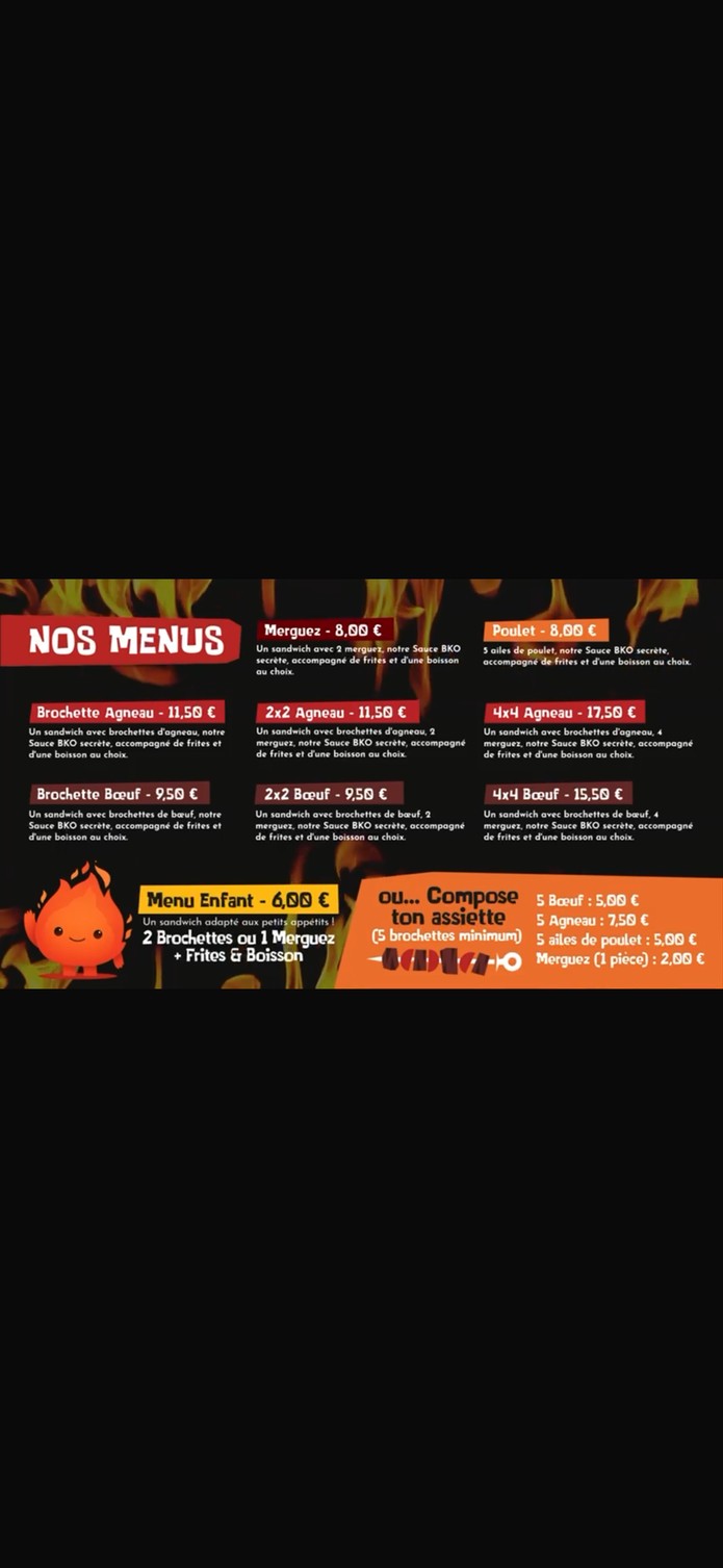 Tieagogo Bobigny (93) Barbacoa, Sándwiches, Pinchos | Foodtruck Comida Rápida Restaurante nocturno menu 1