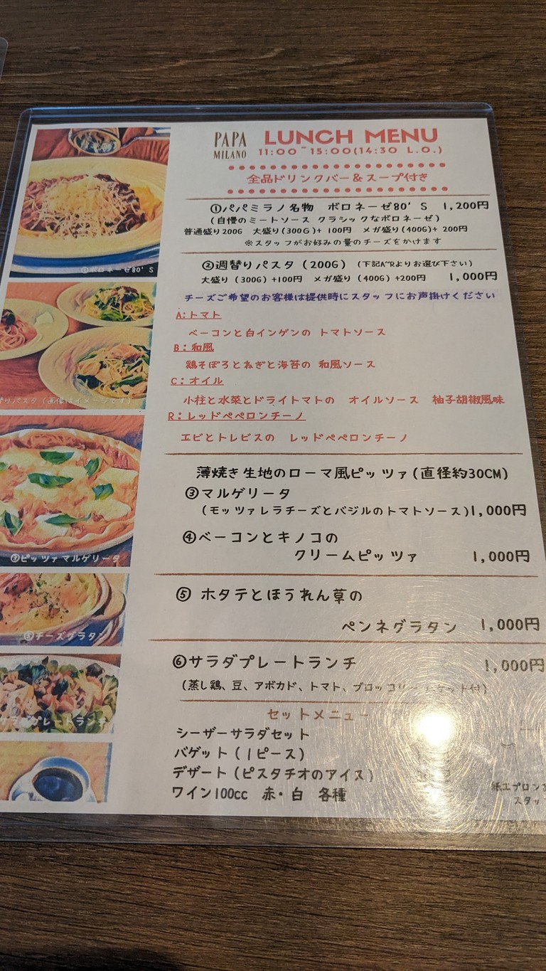 Papa Milano Sapia Tower menu 4