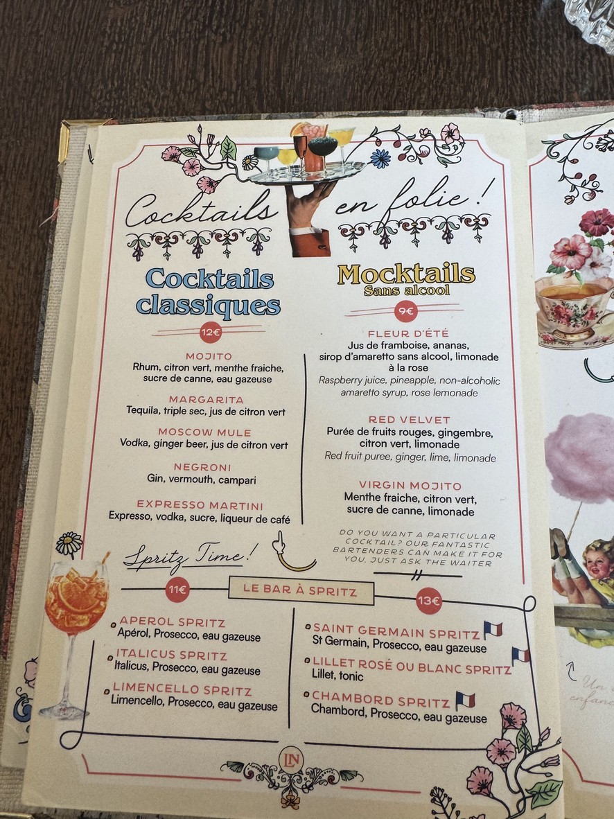 Le Nesle menu 1