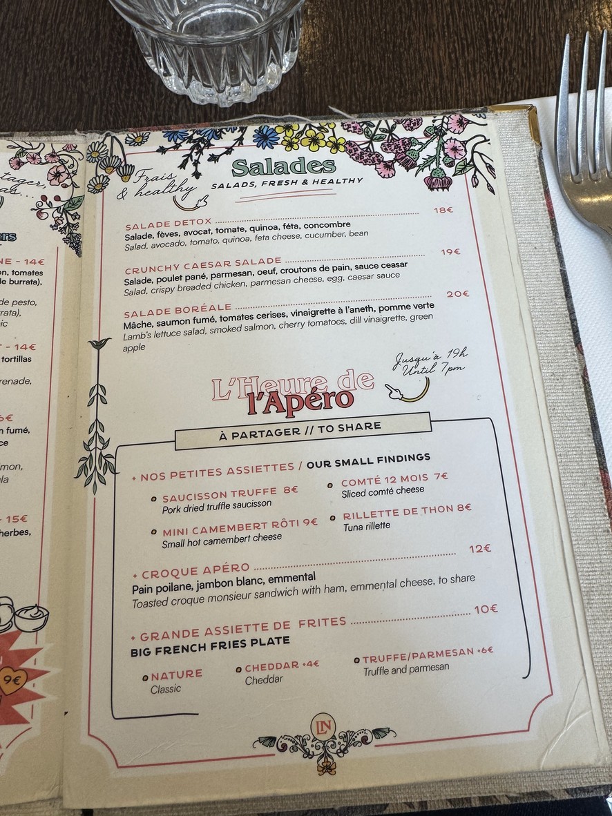 Le Nesle menu 3