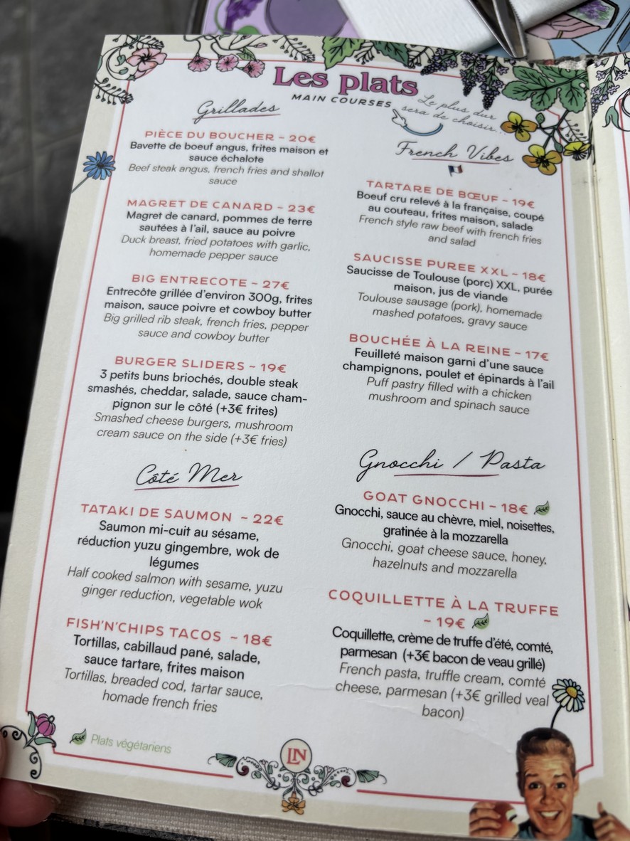 Le Nesle menu 4