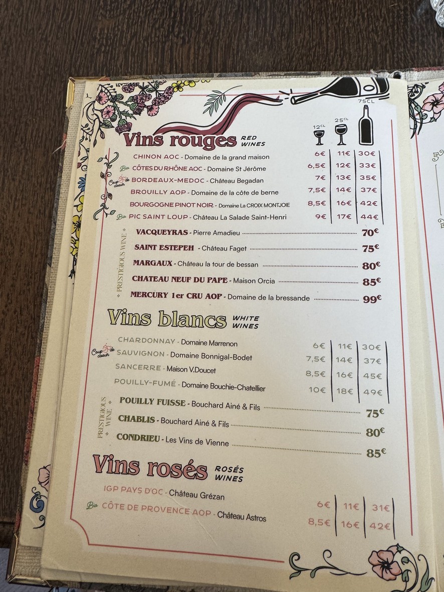 Le Nesle menu 5