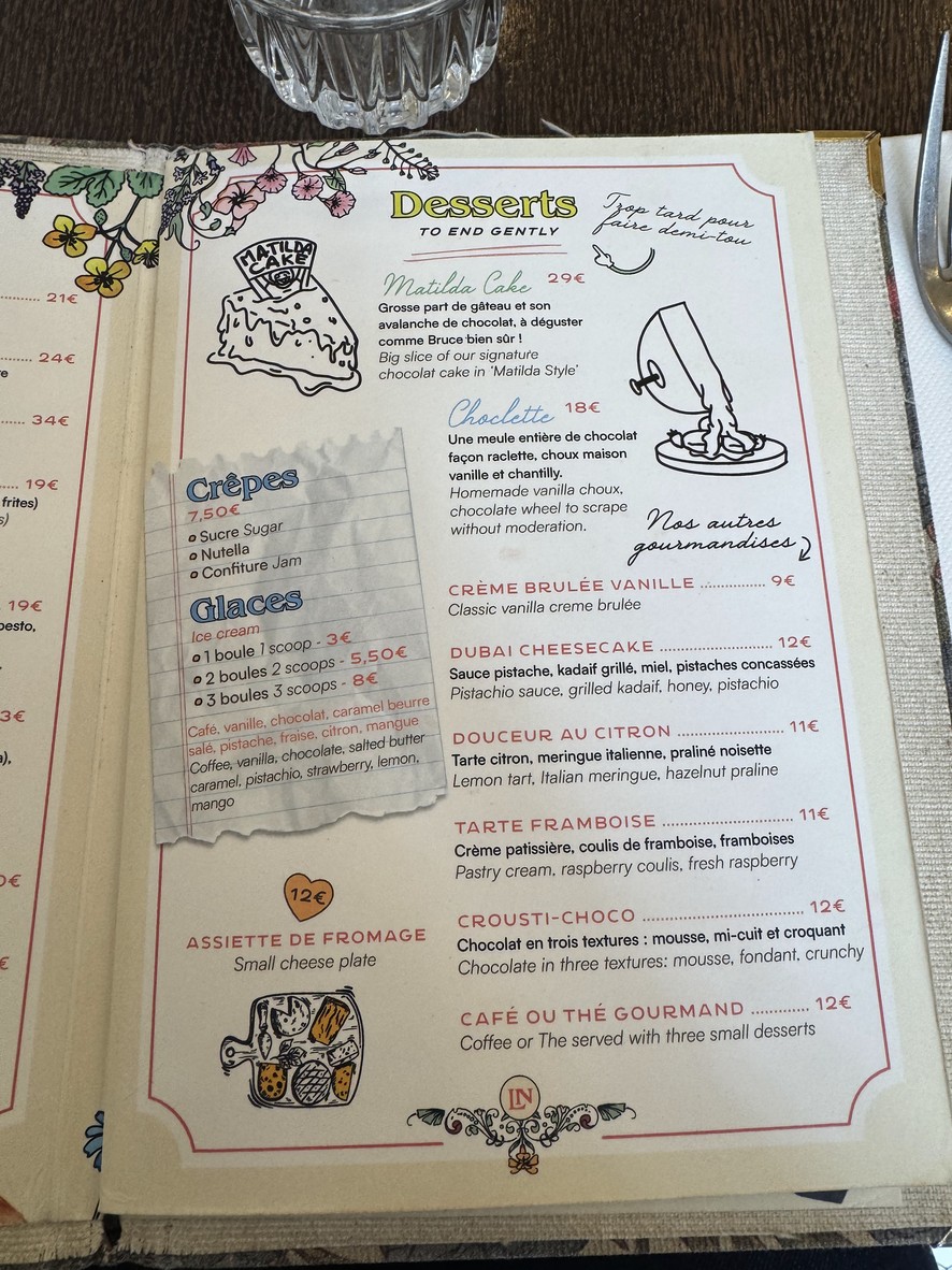 Le Nesle menu 6