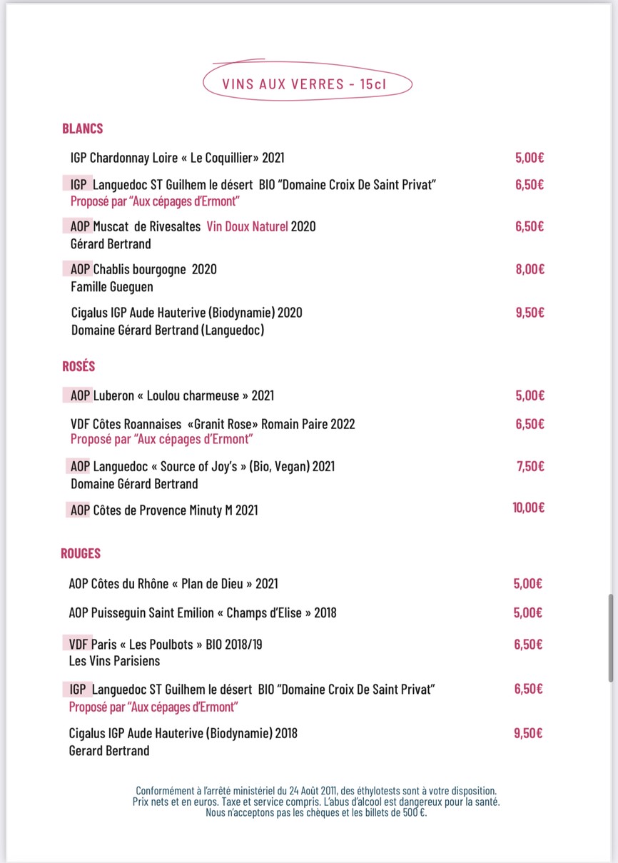 Lolita Ermont menu 4