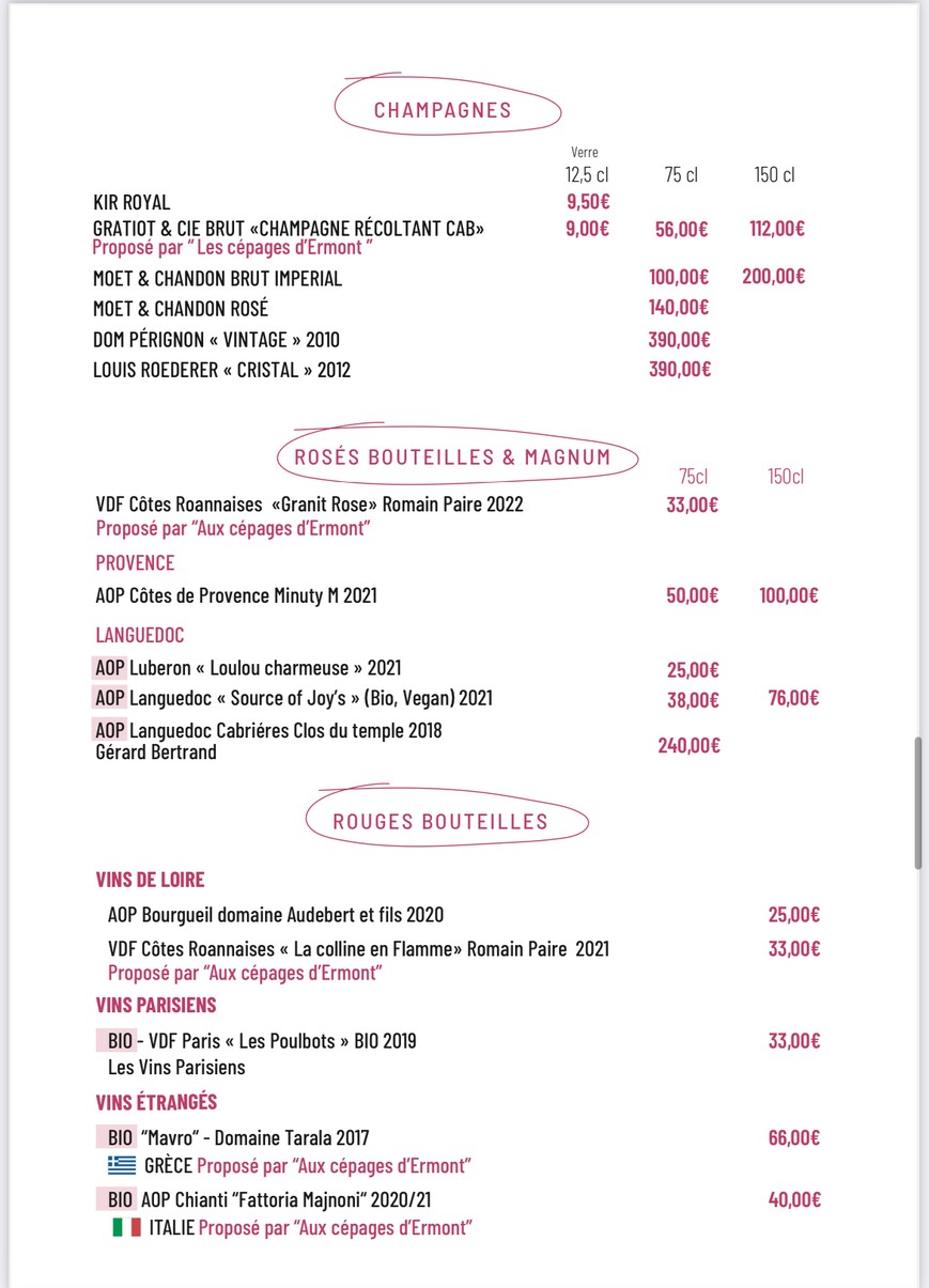 Lolita Ermont menu 5