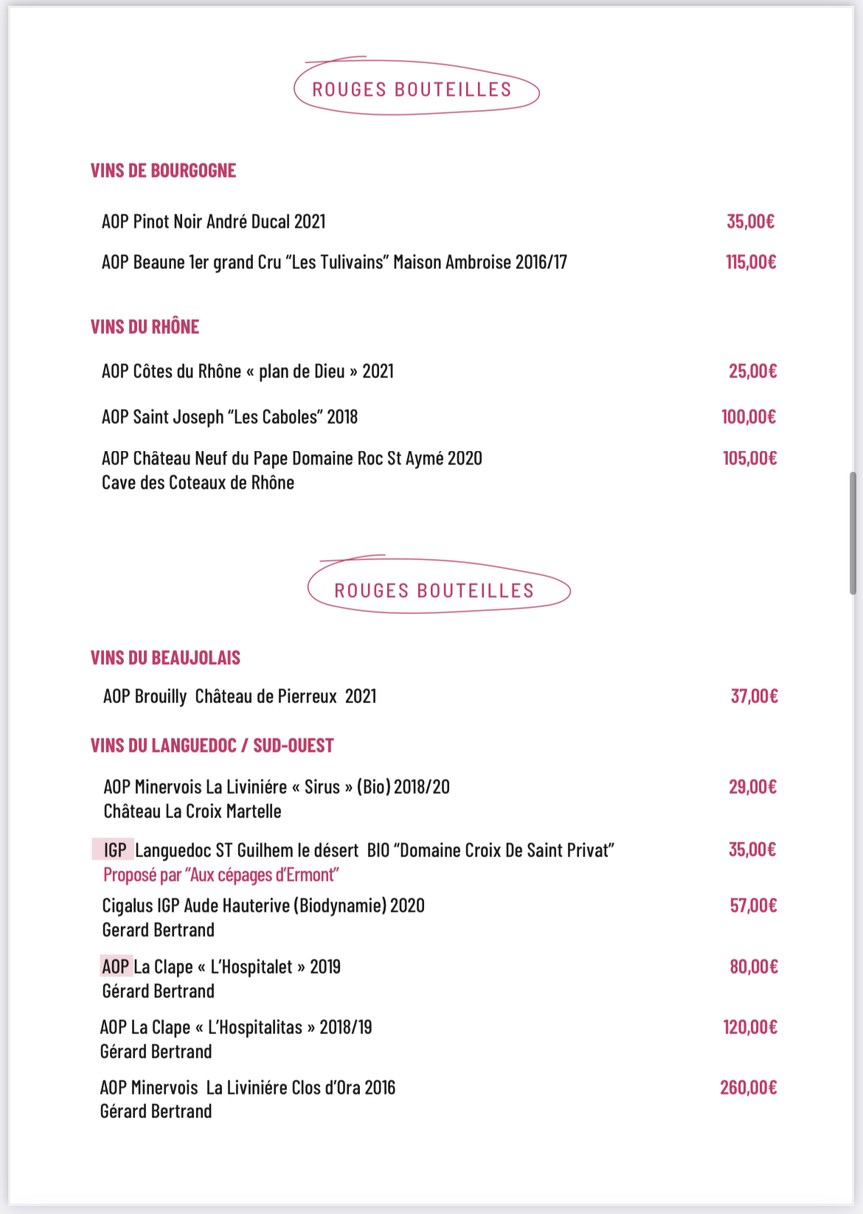 Lolita Ermont menu 7