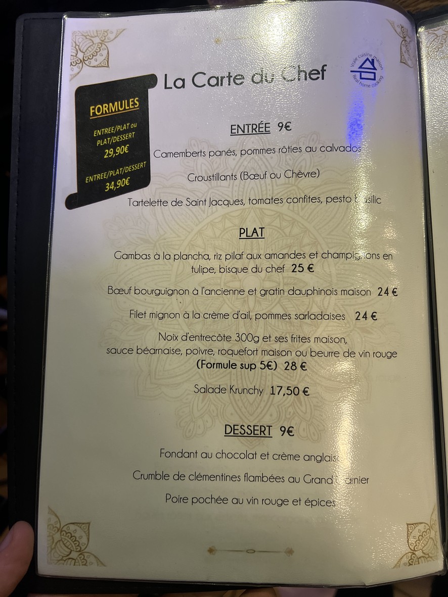 L'Amandier menu 1